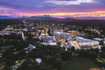 Asheville North Carolina Aerial view at sunset